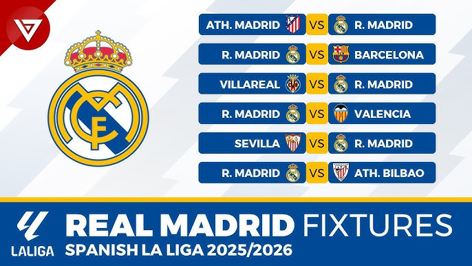 Real Madrid Schedule and Fixtures - 2025-26 LALIGA and Champions League